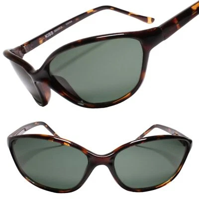 Gafas de sol Deadstock clásicas genuinas vintage ojo de gato lentes verdes oscuras tortuga Foto 1 de 3