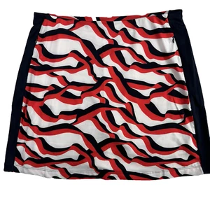 TAIL Performance Golf Skort Women's L Red White Navy Angela Wave Print Pull-On - Picture 1 of 7
