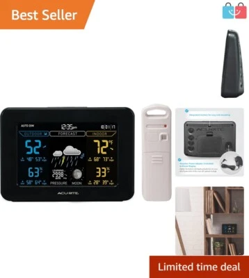 Stylish LCD Weather Station with Accurate Temperature and Moon Phase Display - Image 1 of 4