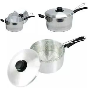 Non Stick Chip Pan Frying Basket Deep Saucepan Fryer Cooking Pot 20x 22x 25cm - Picture 1 of 7