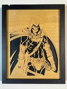 Detaillierte Taskmaster von Black Widow Dekupiersäge Holzkunst fertig zum Aufhängen Handarbeit - Bild 1 von 5