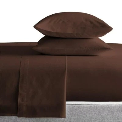 Juego de sábanas de algodón egipcio 1000 TC 4 piezas - ultra suaves, todos los tamaños y colores lisos Foto 1 de 4