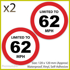2x Ograniczone do 62 MPH Ograniczenie prędkości pojazdu Naklejka Naklejka Car Van Truckry