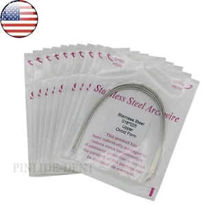 US 100PCS Dental Ortho Arch Wire Stainless Steel SS18X25U Rectangular Ovoid Form - Picture 1 of 3