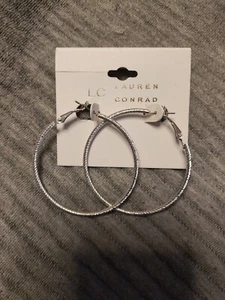 LC Lauren Conrad Silver Tone Hoop Earrings - Picture 1 of 1