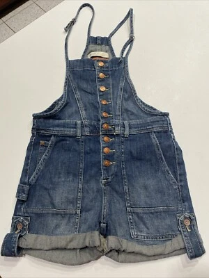 Mono corto de mezclilla Anthropologie Pilcro lavado medio CARGO AZUL JEAN para mujer 25’s Foto 1 de 4