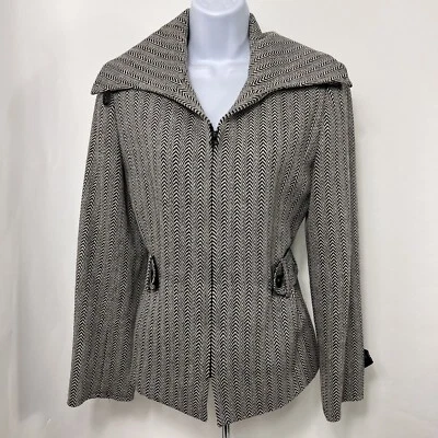 Jaqueta Georgiou Studio Vintage Feminina Tamanho 4 Zíper Completo Forrada de Lã Antiga - Imagem 1 de 4