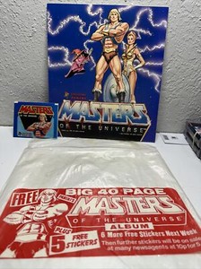 1983 Vintage Masters of the Universe He-man sticker album MOTU Panini W/stickers