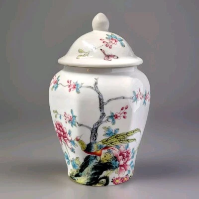 Jarrón de jengibre Chinoiserie de cerámica para decoración del hogar u oficina Foto 1 de 4