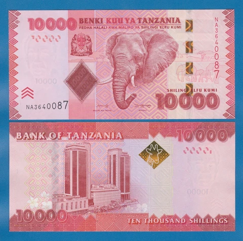 Tanzania 10000 Shilingi P 44c New 2020 UNC ( P 44 c ) Elephant African 10,000 Cover