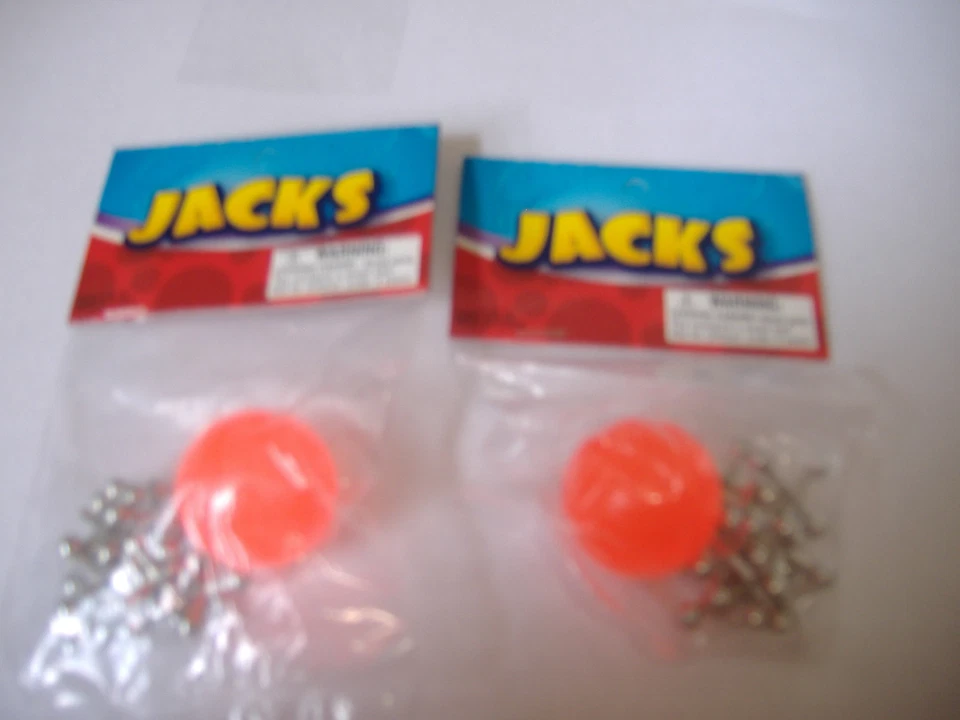 12 SETS OF METAL STEEL JACKS WITH SUPER RED RUBBER BALL GAME CLASSIC TOY KIDS