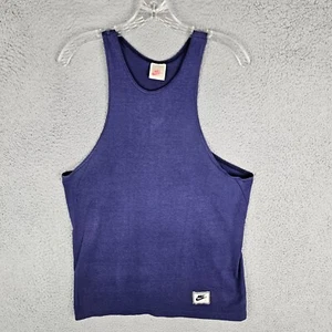Canotta Nike vintage anni 90 uomo grande logo navy allenamento palestra allenamento corsa USA - Foto 1 di 8