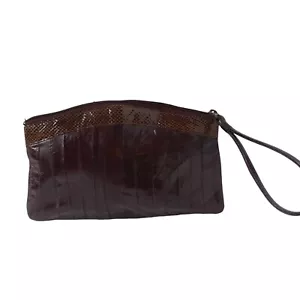 Cartera sin asas piel de anguila genuina muñeca Sunco vintage años 70 - Imagen 1 de 6