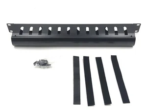 Raising Electronics 1U Horizontal Rack Mount Metal Cable Management with Cover - Photo 1/8