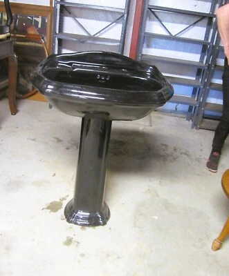 FREGADERO PEDESTAL KOHLER FREGADERO CERÁMICA PORCELANA NEGRO SPTSNPX Foto 1 de 4