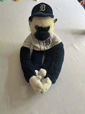 Vintage Detroit Tigers Baseball Monkey Plush Doll 18” Cover