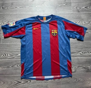 Maglia calcio UEFA Barcellona Ronaldinho 10 Home taglia L - Foto 1 di 19