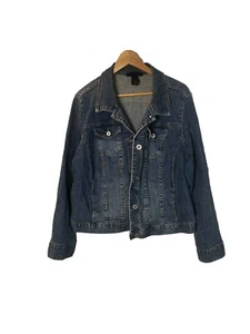 Lane Bryant Gr. 20 blaue Denimjacke Steinwäsche Baumwolle geknöpft Damen - Bild 1 von 8