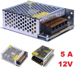 Alimentatore trasformatore 12V 5A stabilizzato switching 5 Ampere led batteria - Foto 1 di 1