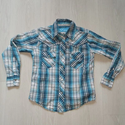 女牛仔五金女孩儿童珍珠卡扣西部衬衫尺寸小号 (6)													 — 第 1/4 张图片