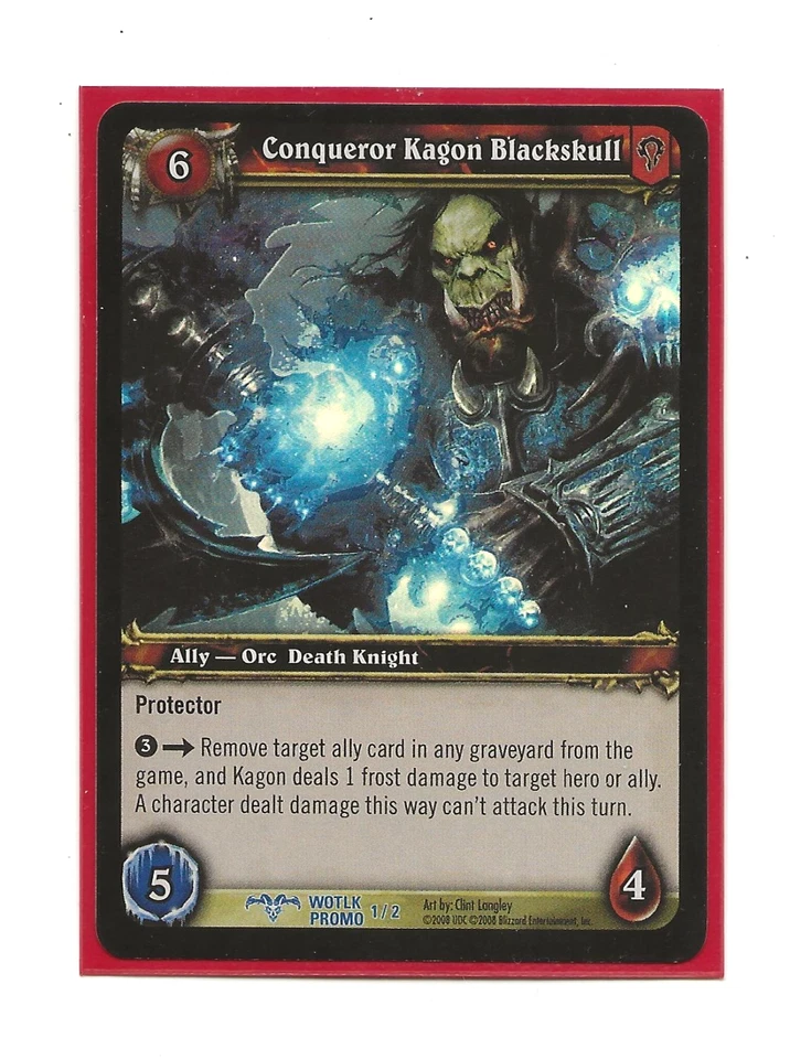 WOW TCG CONQUEROR KAGON BLACKSKULL Foil Promo 1/2 WOTLK English NM UD 2008 - Imagen 1 de 1