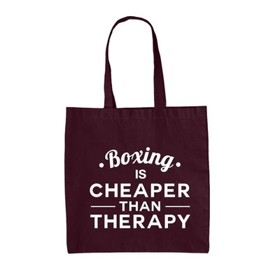 Boxen Is Cheaper Than Therapie - Leinen Tragetasche - Boxer Kämpfer Kampf Kick - Bild 1 von 2