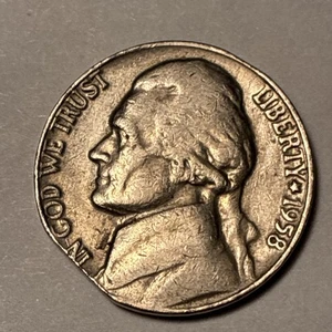 1958 P Jefferson Nickel Error Clipped Planchet  - Picture 1 of 17