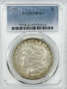 1902 $1 Morgan Dollar, PCGS MS61, NR - Picture 1 of 4