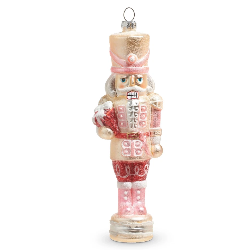 RAZ Imports 8" Brillo Cascanueces Adorno con Regalo Rojo (4320885A) Foto 1 de 1