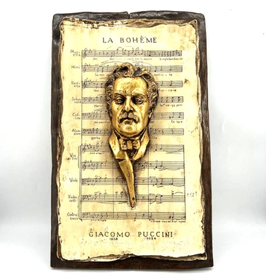 Vintage Triangle Product Wall Art La Boheme Giacomo Puccini 3D Bust Fiberglass - Image 1 of 4