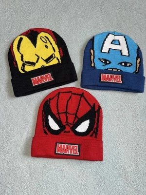 Marvel Avengers Beanie Hats X3 Age 8 - 12 Years - Image 1 of 4