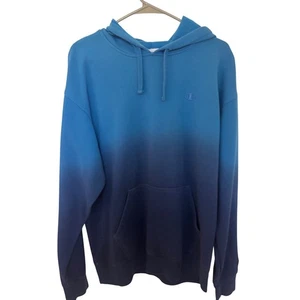 Champion Hoodie Pullover Sweatshirt Ombre Blau Grafik Logo Herren Größe L Large - Bild 1 von 6