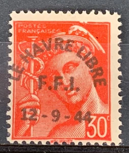 Local France 1944 Liberation overprint Le Havre MNH - Picture 1 of 1