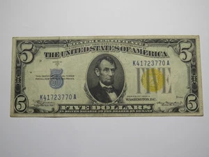 $5 1934 North Africa Silver Certificate WWII Emergency Issue Currency Note VF - Picture 1 of 2