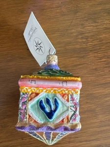 Christopher Radko Glas Dreidel Ornament Chanukka Festival 4" schöner Spinner - Bild 1 von 9