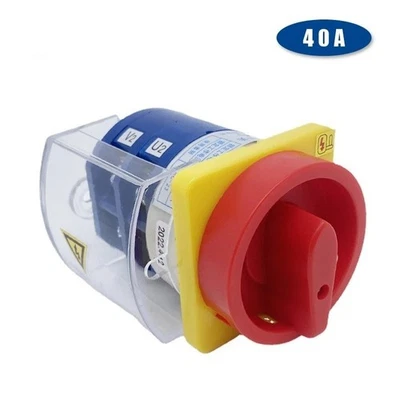 40A Rotary Cam Switch 2 Position 2 Pole OFF-ON Motor Power Isolator HZ12-40/04 - Image 1 of 4