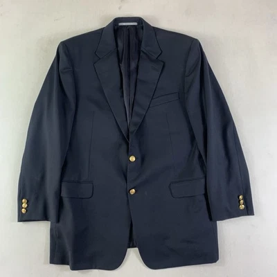 Chaqueta Blazer Abrigo Deportivo Hickey Freeman 44R Azul Dorado Botón Lana Cachemira Foto 1 de 4