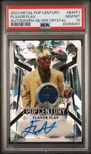 PSA 10 2023 Leaf Metal Pop Century Silver Crystals Flavor Flav BAFF1 Auto POP 1 - Bild 1 von 2