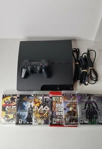 Sony PlayStation 3 Slim W/games and controller 160GB Charcoal Black Console - Picture 1 of 4
