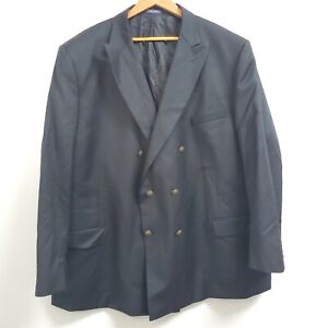 Paul Fredrick Blazer Men's 56 R, Wool Black Jacket 6-Button Sport Coat