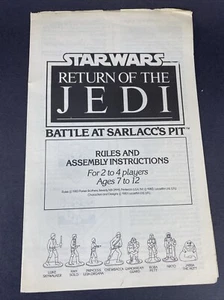 STAR WARS: RETURN OF THE JEDI - BATTLE AT SARLACC'S PIT Juego de Mesa INSTRUCCIONES - Imagen 1 de 5