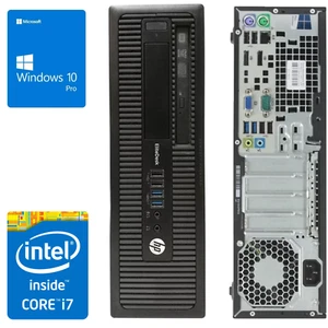 HP EliteDesk 800 G1 SFF i7-4770 4x3.4GHz DVD  8/16GB - 240/480/960GB Windows 10 - Bild 1 von 22