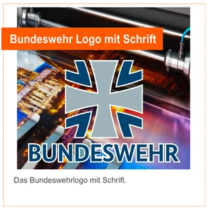 Bundeswehr Logo mit Schrift Aufkleber, 12 x 8 cm - Picture 1 of 1