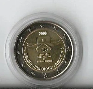 2 euro commemorativo Belgio 2008 -  Diritti Umani  - Imagen 1 de 1