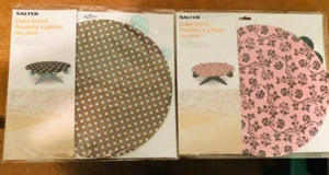 Salter 2 Cake Stands NEW Brown Dots & Pink Flowers Easy to Assemble - Picture 1 of 5