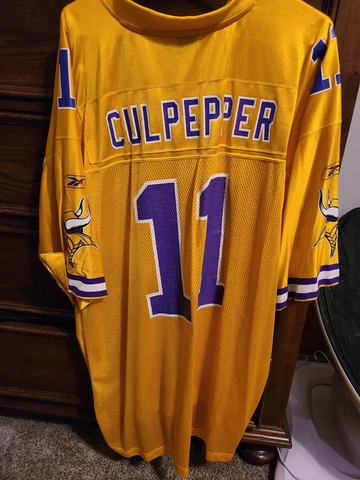 MEN'S DAUNTE CULPEPPER #11 RETRO MINNESOTA VIKINGS YELLOW REEBOK JERSEY Men's 2X Cover