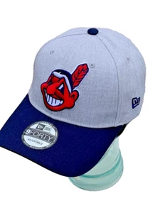 Cleveland Indians Chief Wahoo Gray & Navy Baseball cap. Superior Embroidery. - Picture 1 of 6