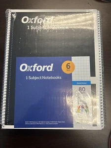 Oxford 1 Subjekt Spirale Notizbuch Quad Lineal - 6er-Pack - Bild 1 von 2