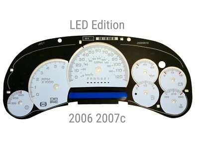 SS Style LED Edition White Gauge Face for 2006 2007 Classic Edition GM Clusters - Image 1 of 4