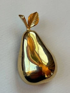 Broche broche vintage grande dorado fruta pera - 2,25 x 1,25 pulgadas - - Imagen 1 de 7